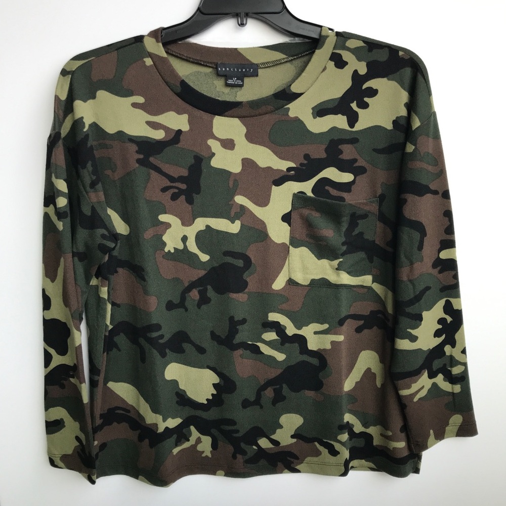 Sanctuary Camo Green/Brown Sweatshirt PL